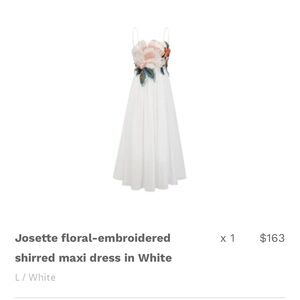 Floral Embroidered White Maxi Dress